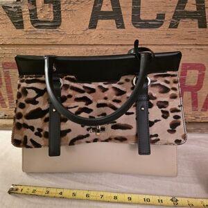 Iacucci Handbag With Cheetah Accent- Made In Italy